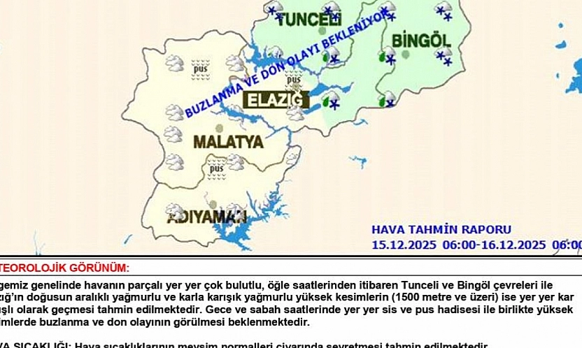Meteorolojiden uyarı: Yüksek kesimlerde kar bekleniyor