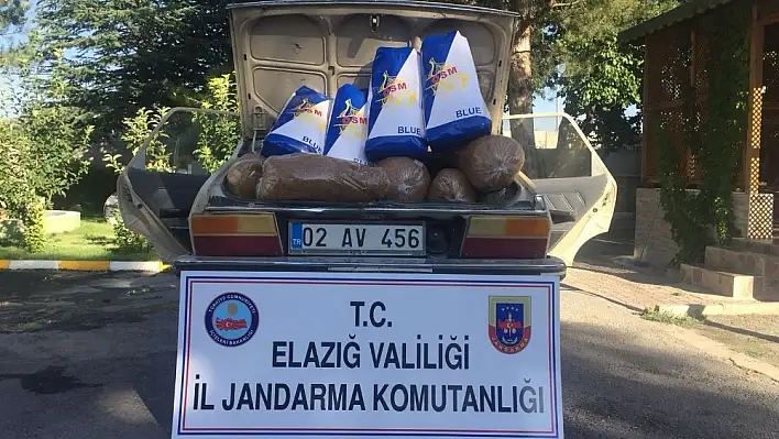 Elazığ'da 95 kilo kaçak tütün ele geçirildi 