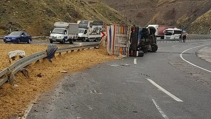 Elazığ'da Kamyon Devrildi