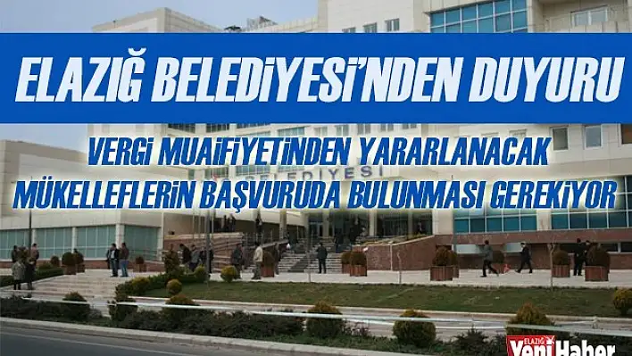 Elazığ Belediyesi Duyurdu