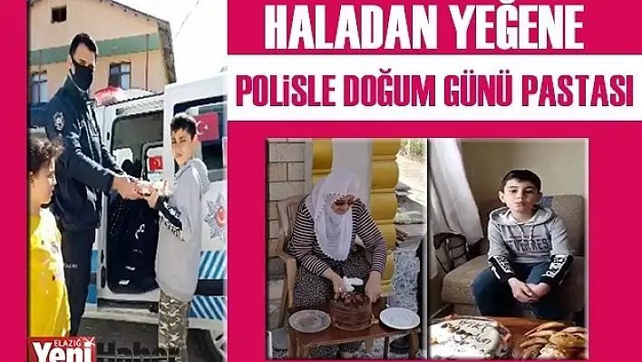 Haladan Yeğene Polisle Doğum Günü Pastası