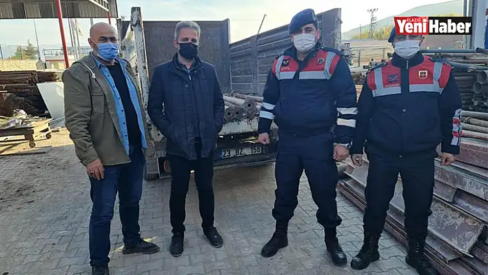 Elazığ'da Çalınan İnşaat Malzemeleri Jandarma Tarafından Bulundu