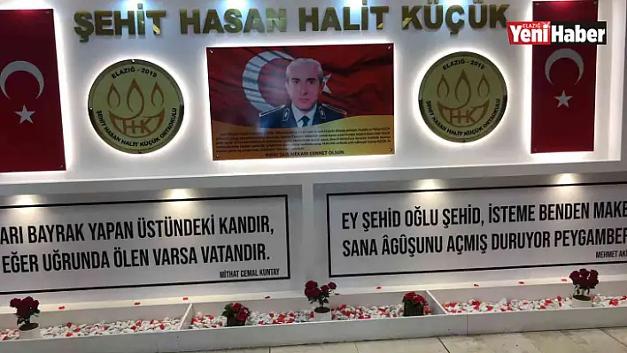 Elazığ'da şehidin adını taşıyan okulda, şehit için köşe yapıldı