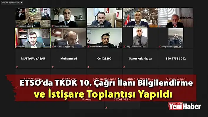 ETSO'da TKDK 10. Çağrı İlanı Bilgilendirme ve İstişare Toplantısı Yapıldı