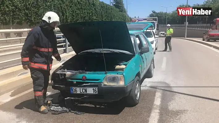 Seyir Halindeki Aracın Motoru Alev Aldı