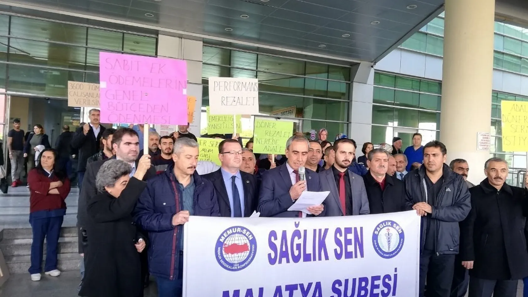 Sağlık-Sen Malatya Şubesinden Döner Sermaye protestosu 