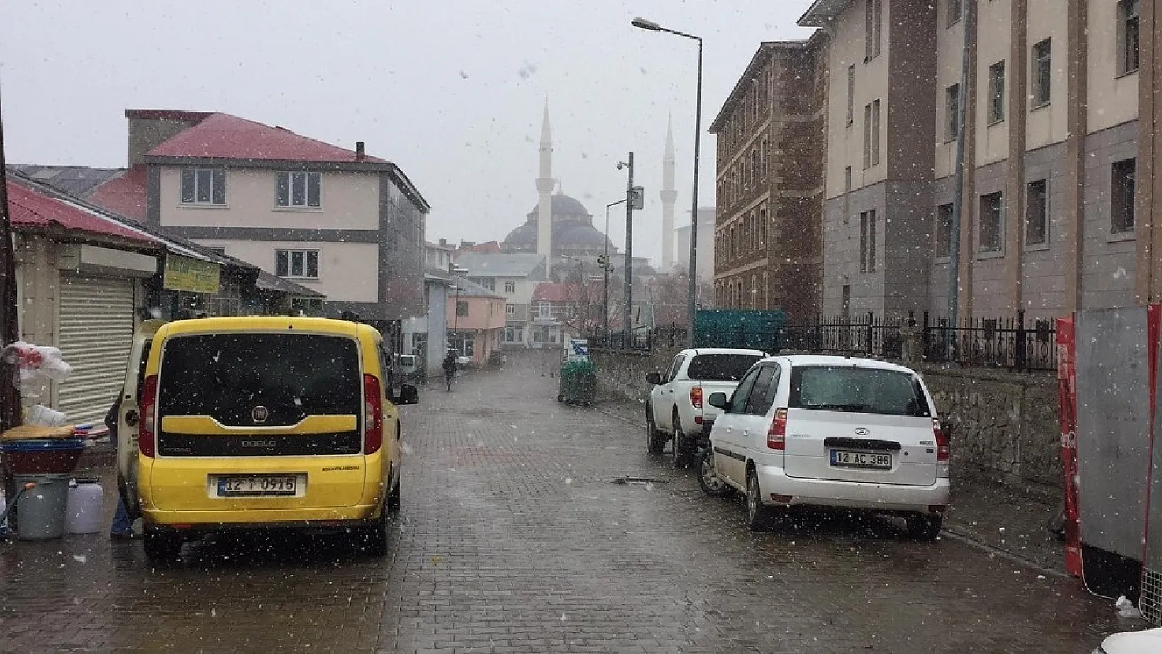 Kışın çetin geçtiği Karlıova'da kar yağışı 