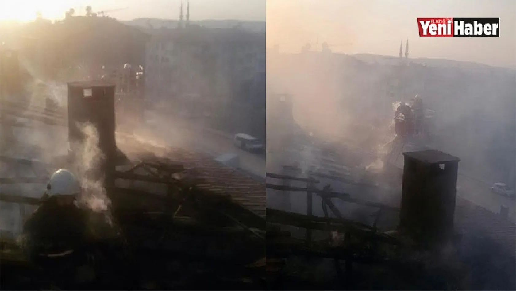 Elazığ'da Çatı Yangını Korkuttu!