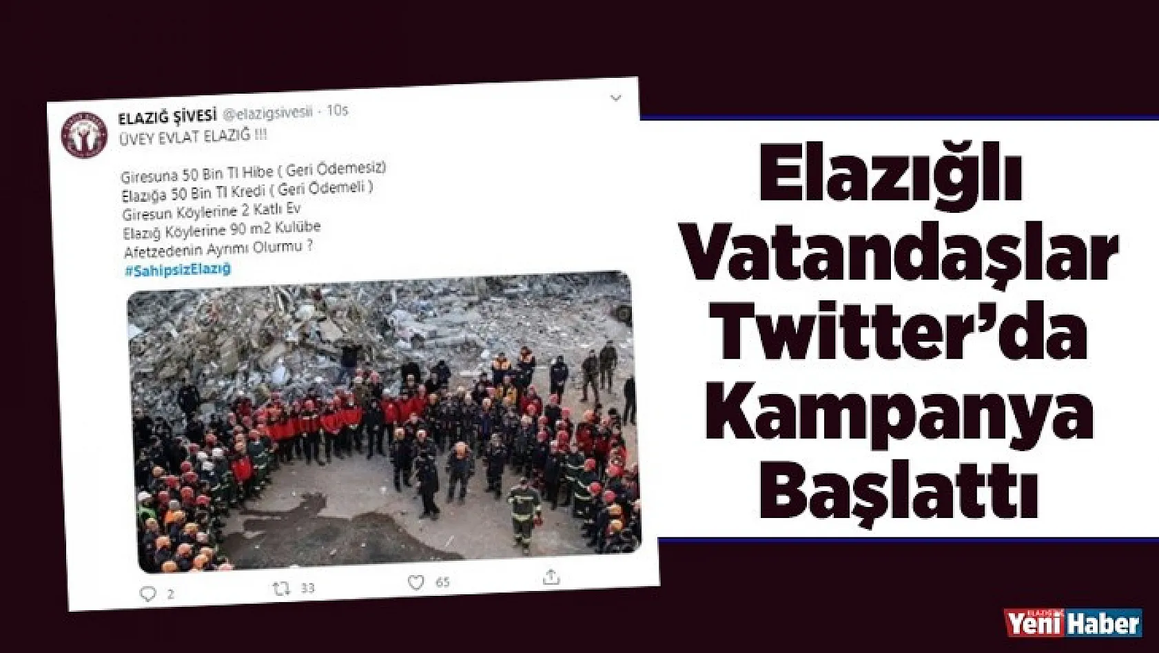 Elazığlı Vatandaşlar Twitter'da Kampanya Başlattı