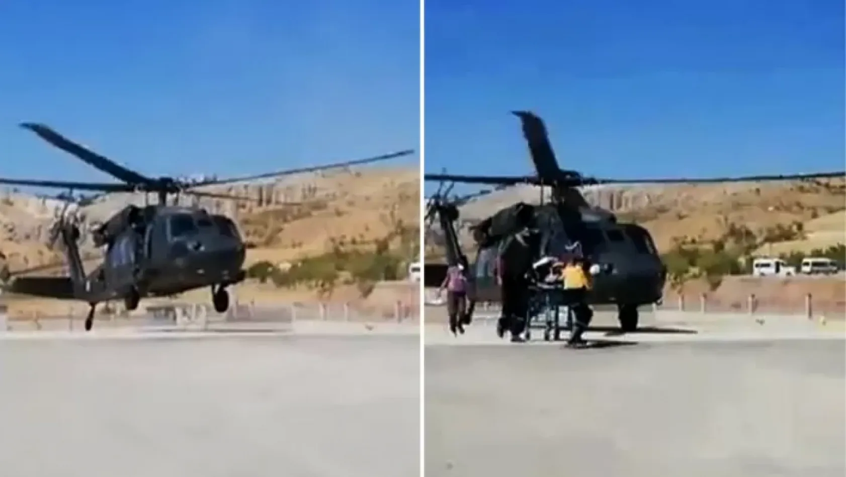 Yaralı Vatandaş Helikopterler Elazığ'a Getirildi