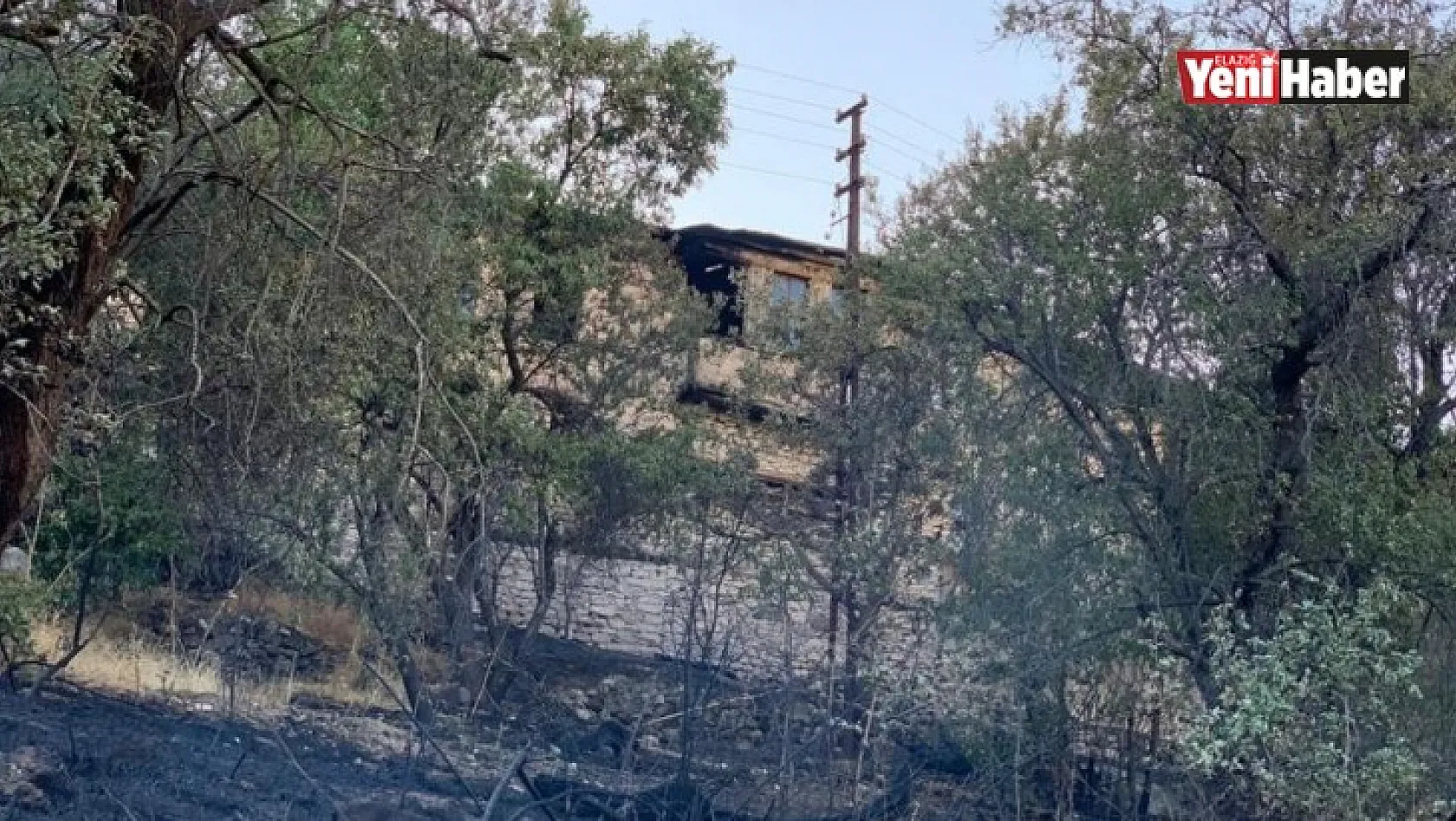 Elazığ'da Çıkan Yangında Bir Ev Ve Bahçeler Zarar Gördü !
