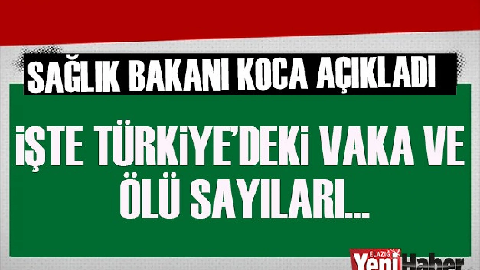 İşte Ölü ve Vaka Sayıları