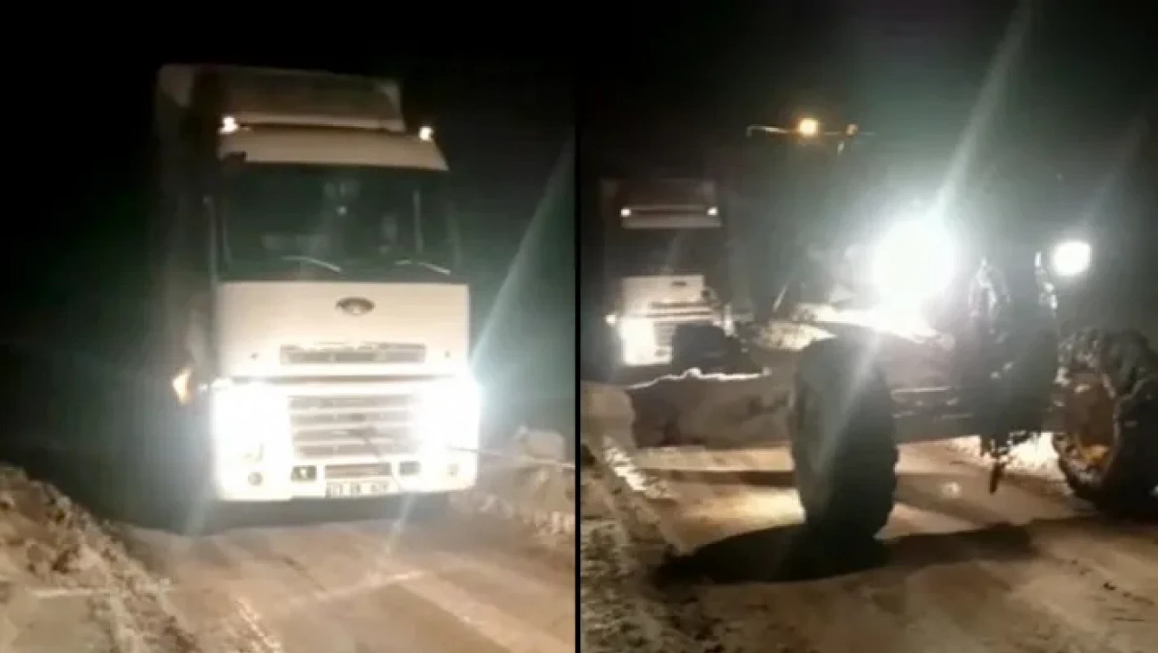 Buzlanmadan Dolayı Tır Yoldan Çıktı