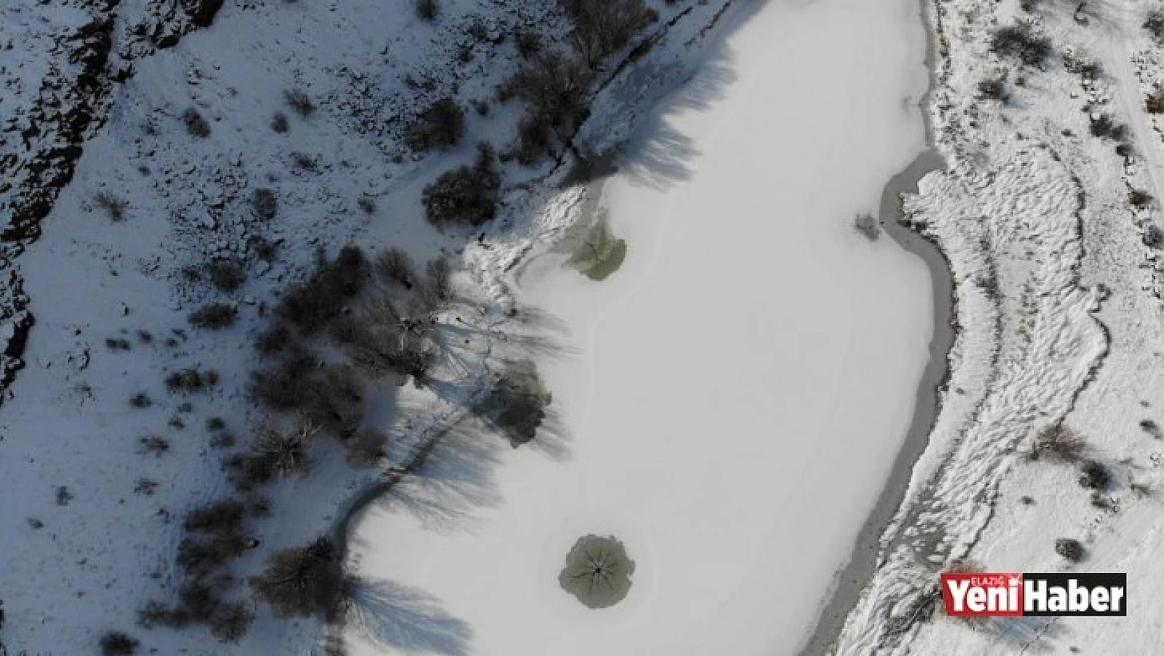 Sülüklü Göl Buz Tuttu Dron İle Görüntülendi
